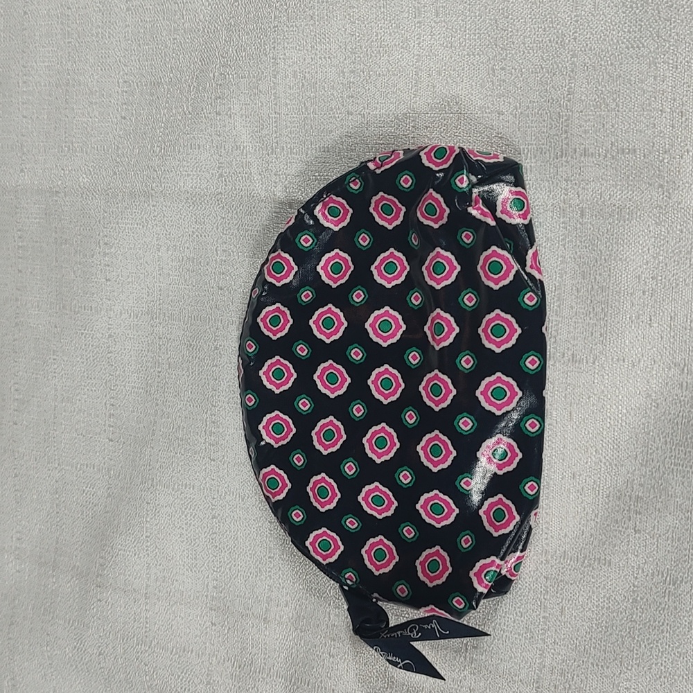 Vera Bradley Dark Navy Blue Pink Flowers Floral Small Coin Purse Bag
